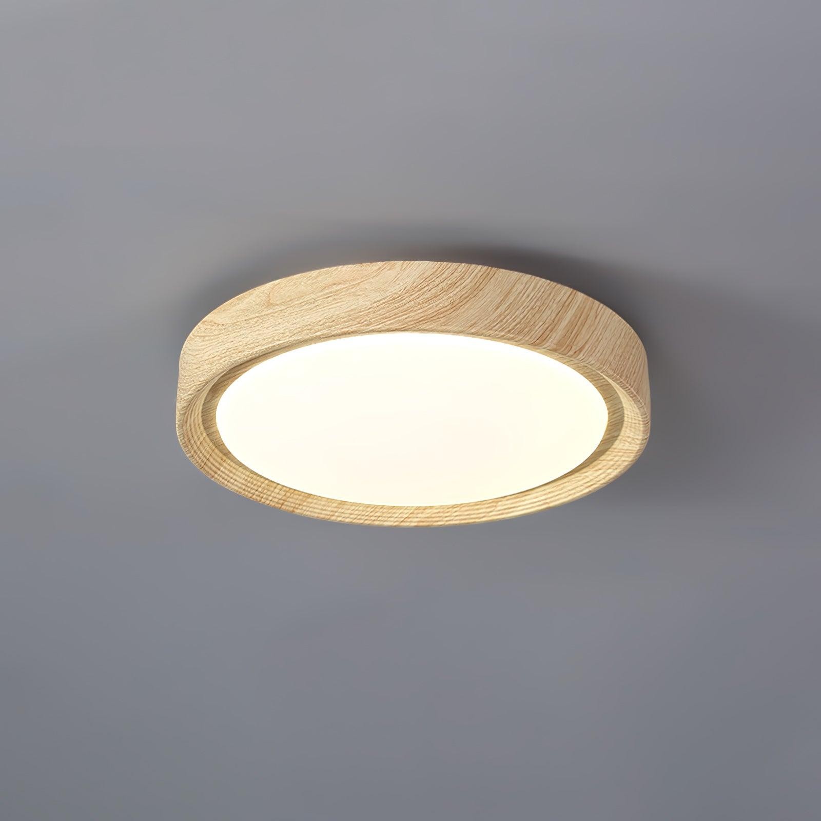 Ronde plafondlamp met houtnerf HL825