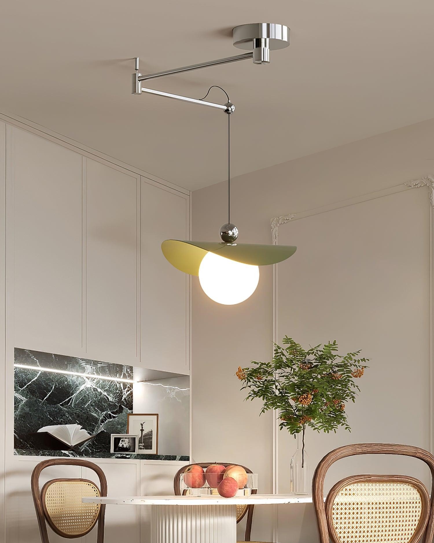 Eenvoudige verstelbare metalen hanglamp met zwenkarm HL990