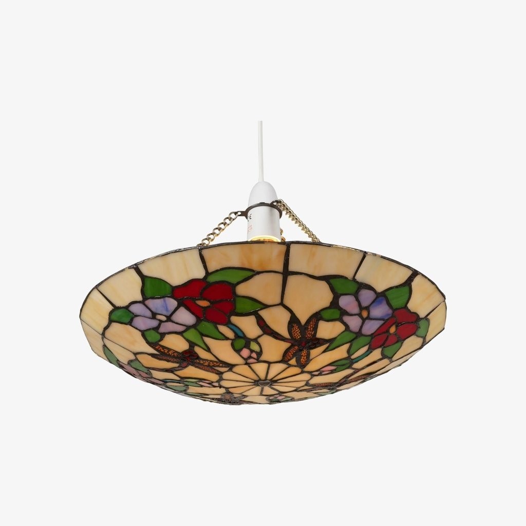 TF Butterfly hanglamp - Decoratieve hanglamp met glas-in-lood voor slaapkamer of hal HL2027
