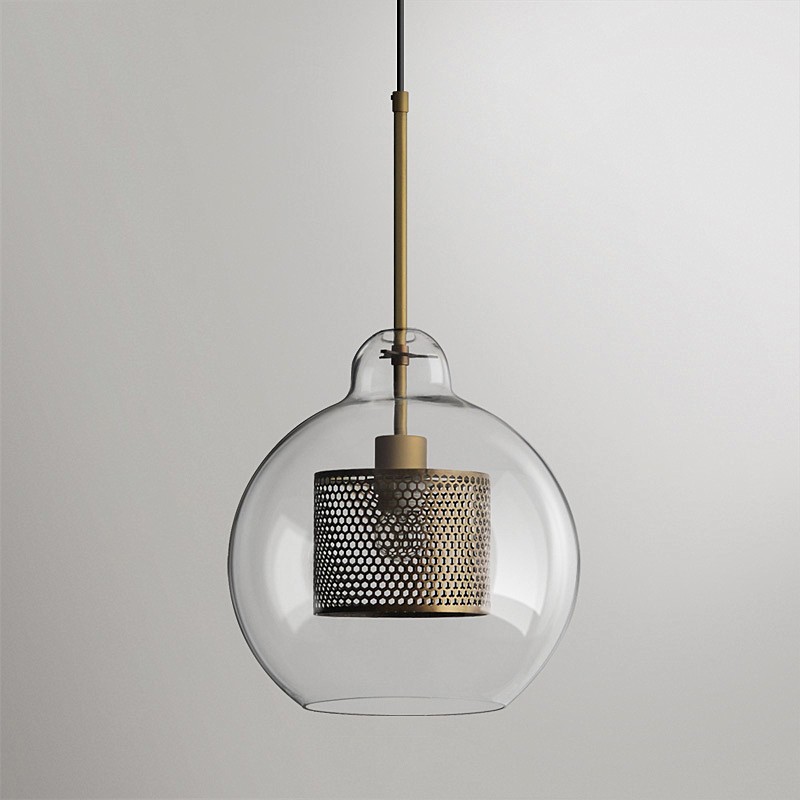 Vintage Glazen Hanglamp Industriele Woonkamer HL41