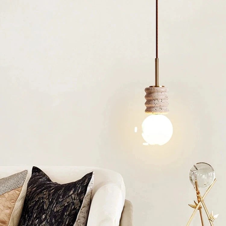 Moderne LED-hanglamp met stenen design voor naast het bed HL3470