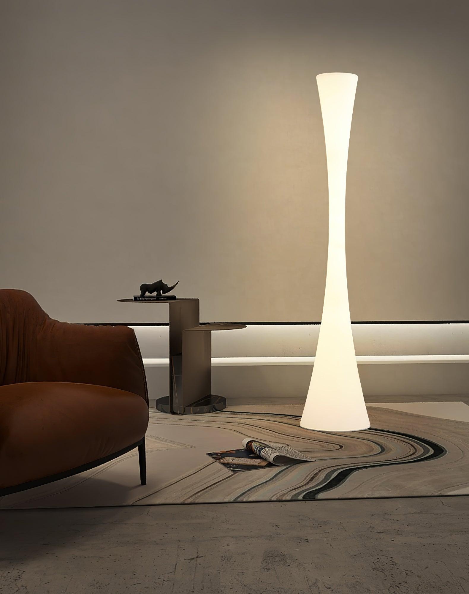 Romantische eenvoudige witte kolomvloerlamp HL997