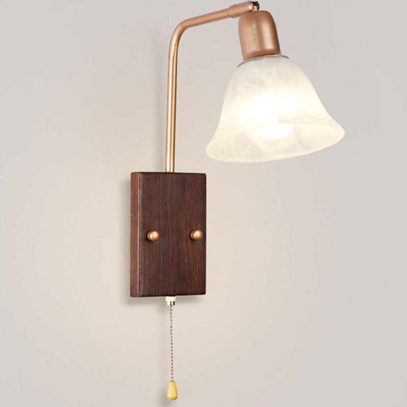 Franse ijzeren glazen bloemenwandlamp met zwenkarm en rits HL1087