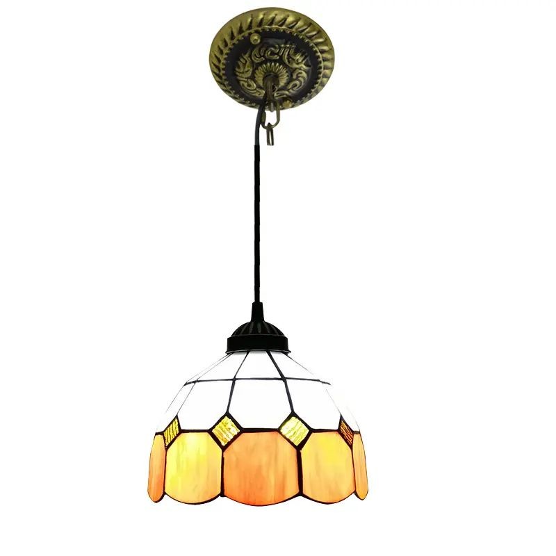 Hanglamp In Vintage Gekleurd Glas In Tiffany Stijl HL13