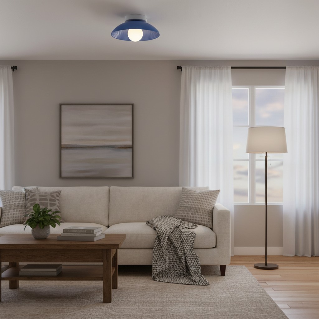 Ovalune plafondlamp met organische textuur, sculpturaal ontwerp, vlakke montage - moderne stijl voor de woonkamer HL2323