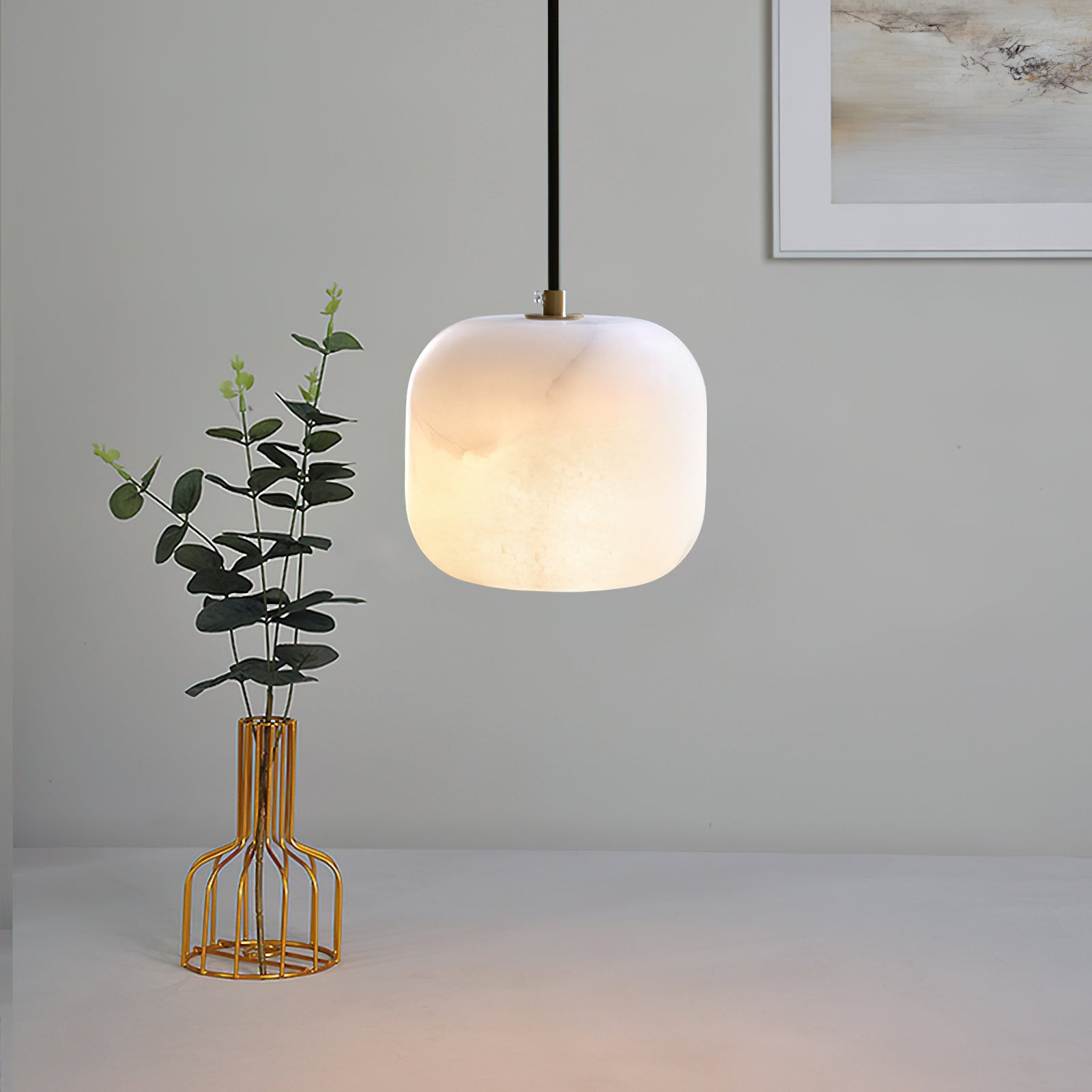 Alabaster hanglamp voor naast het bed HL2976