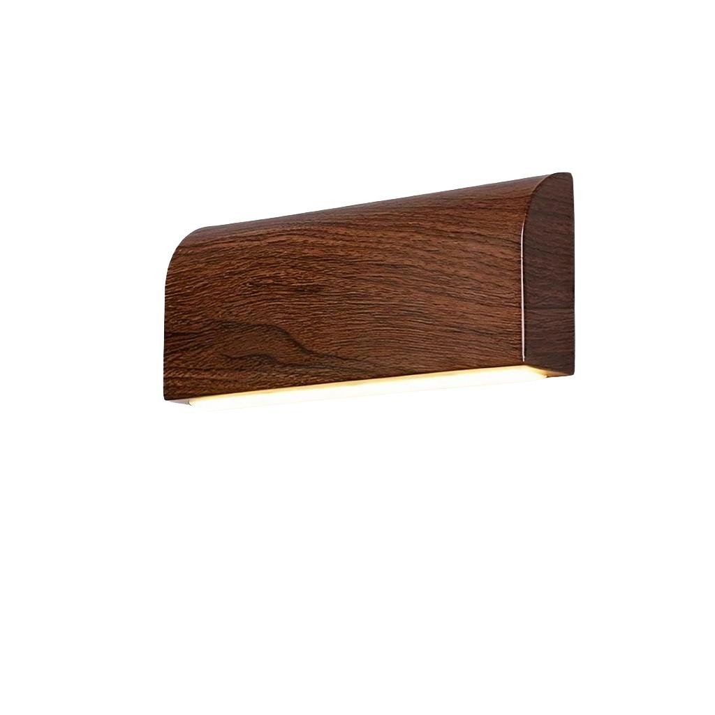 Rechthoekige LED wandlamp met houtnerfaluminium HL196