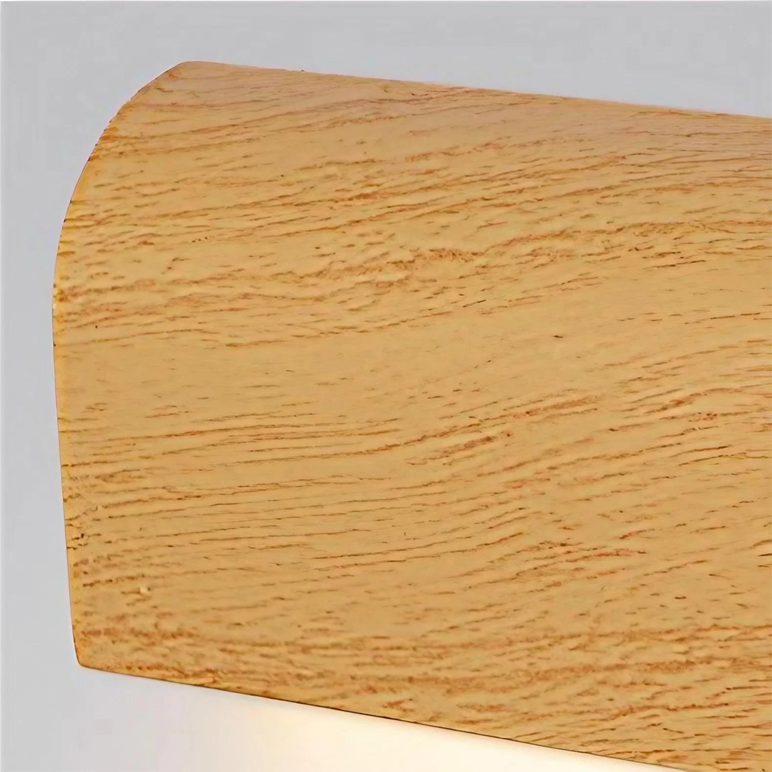 Rechthoekige LED wandlamp met houtnerfaluminium HL196