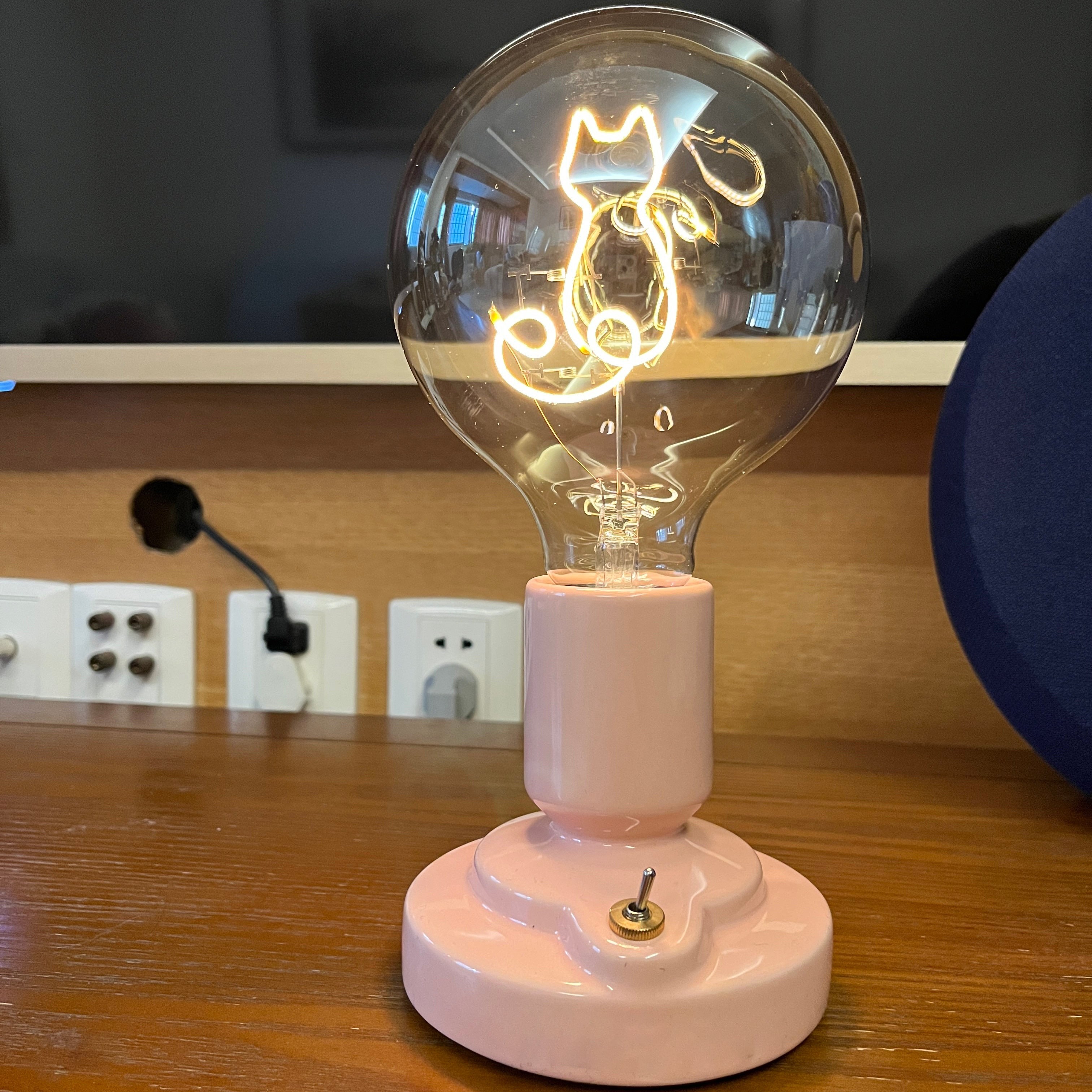 Nordic Style Cat Ceramic Tafellamp Ingebouwde Batterij HL1178