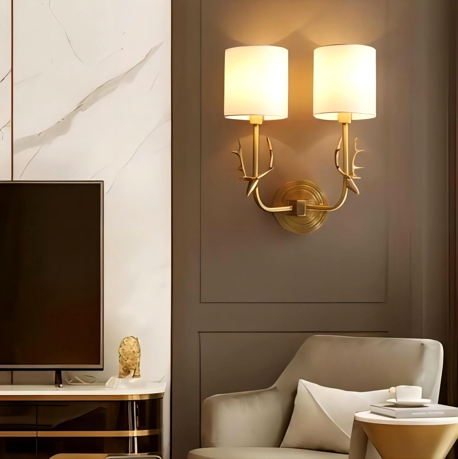 Hertenkop Wandlamp