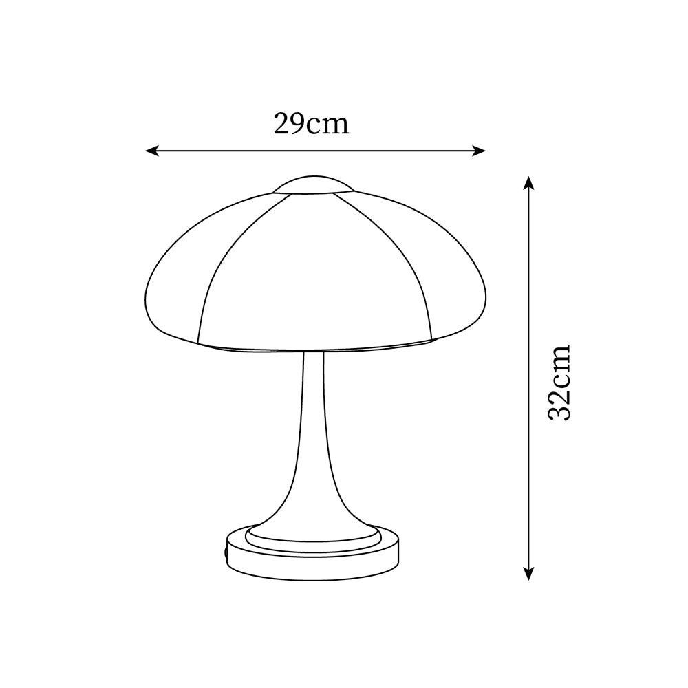 Crèmekleurige glazen paddestoel tafellamp HL883