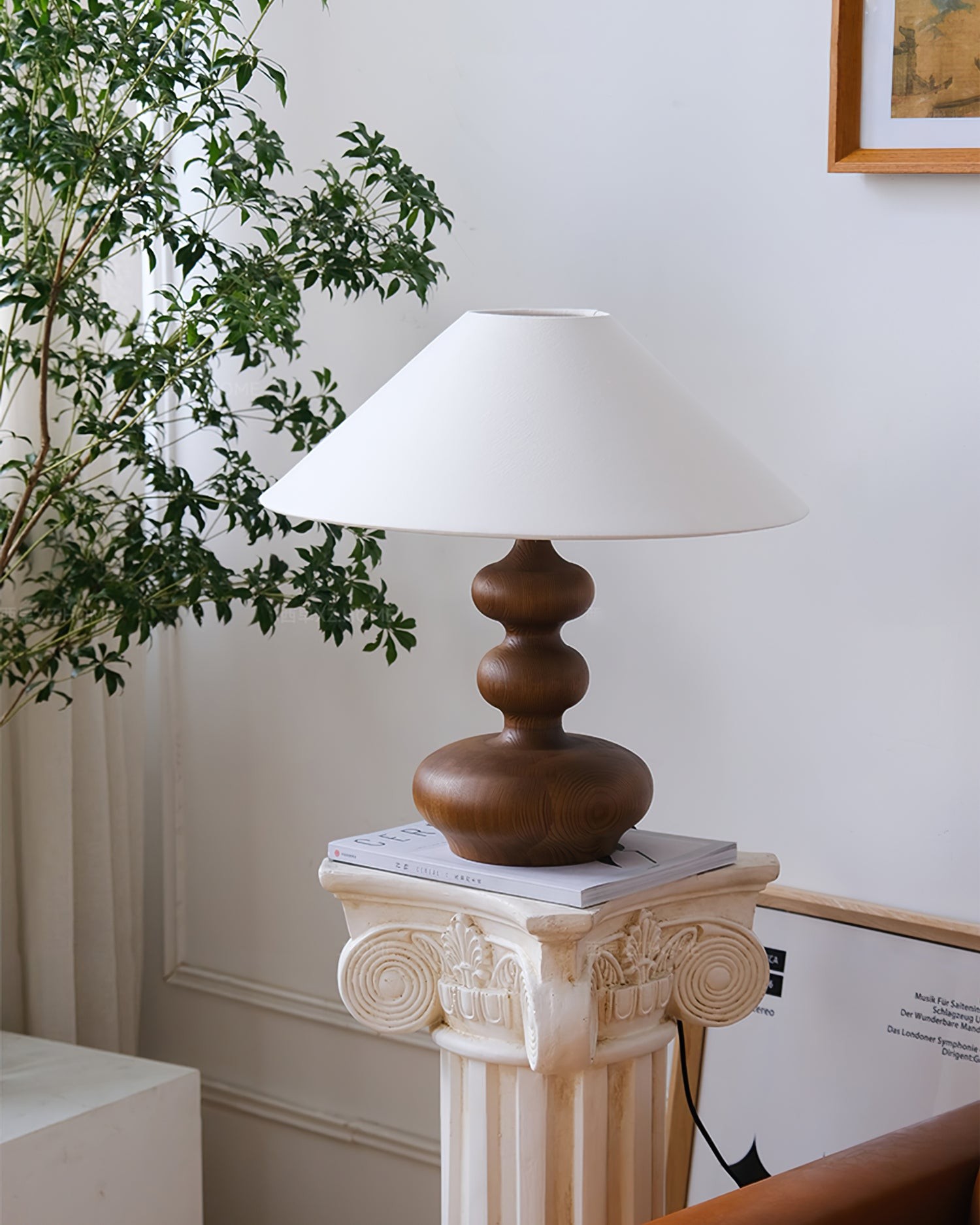 Nordic Retro Massief Houten Tafellamp HL472
