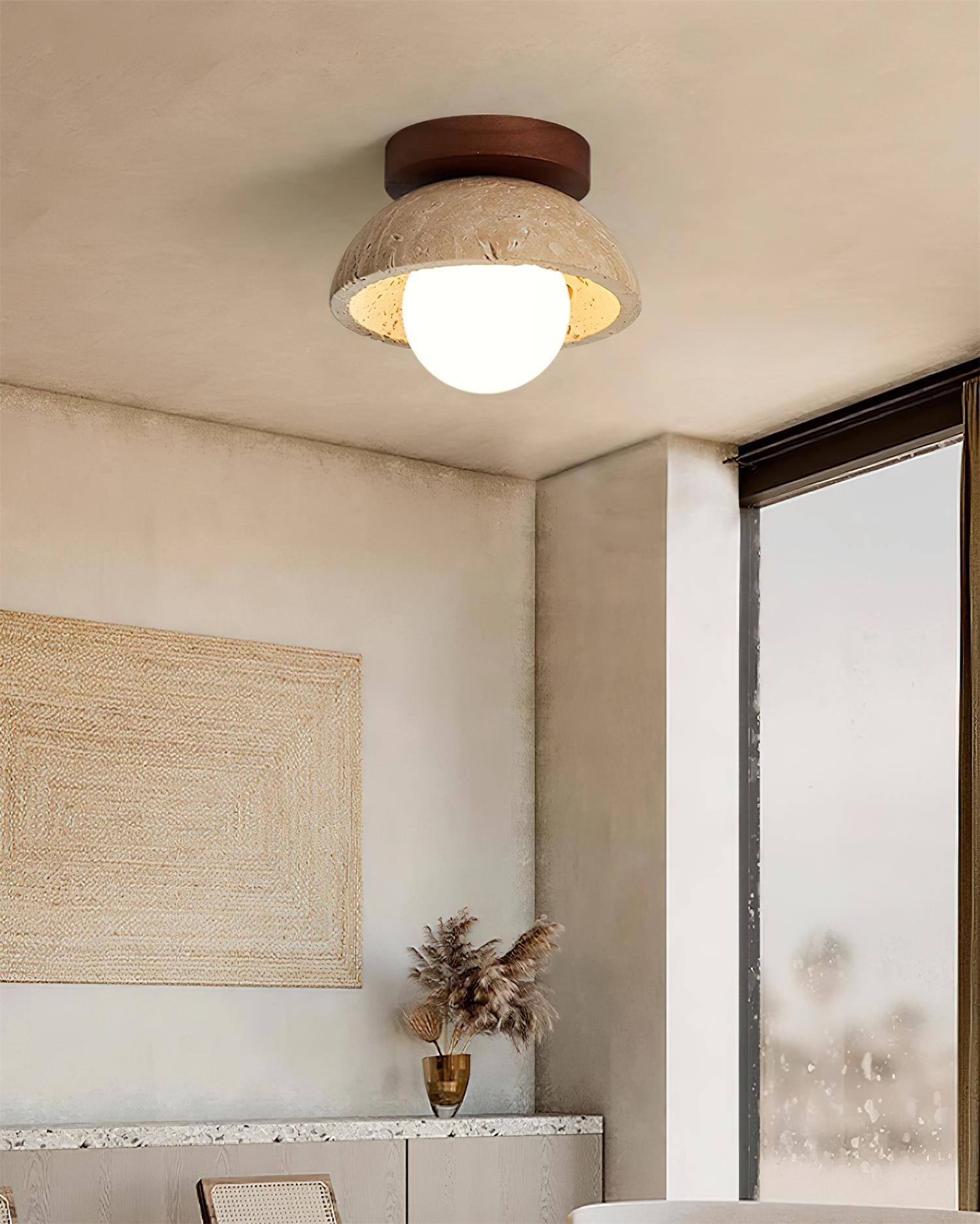 Wabi-Sabi-stijl Travertijn Plafondlamp HL817