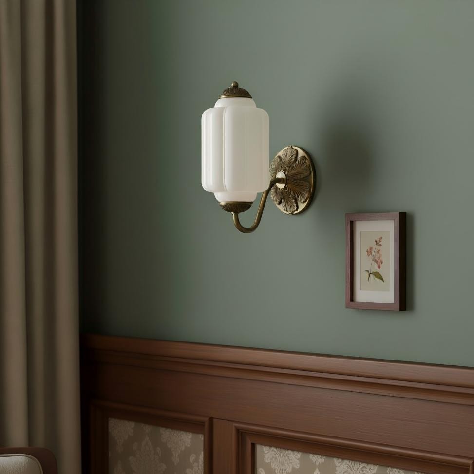 Vintage Melkglas Eloise Kandelaar Wandlamp HL844