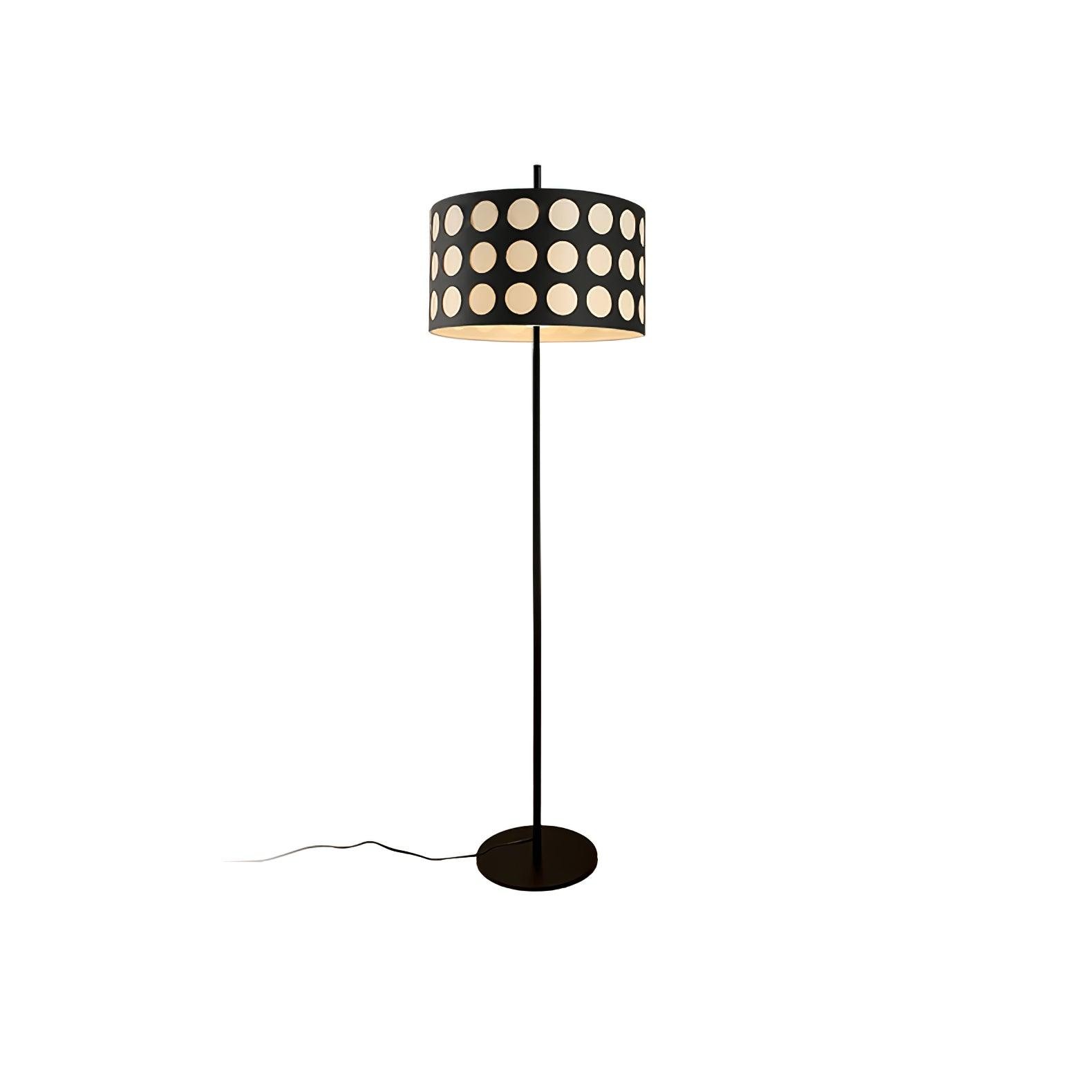 Moderne stoffen vloerlamp met stippenboog HL1119