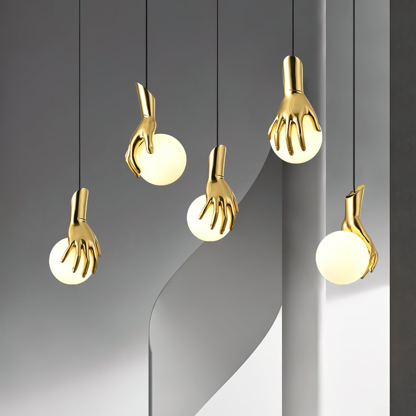 Hanglamp met bolvormige hand en hand HL3004