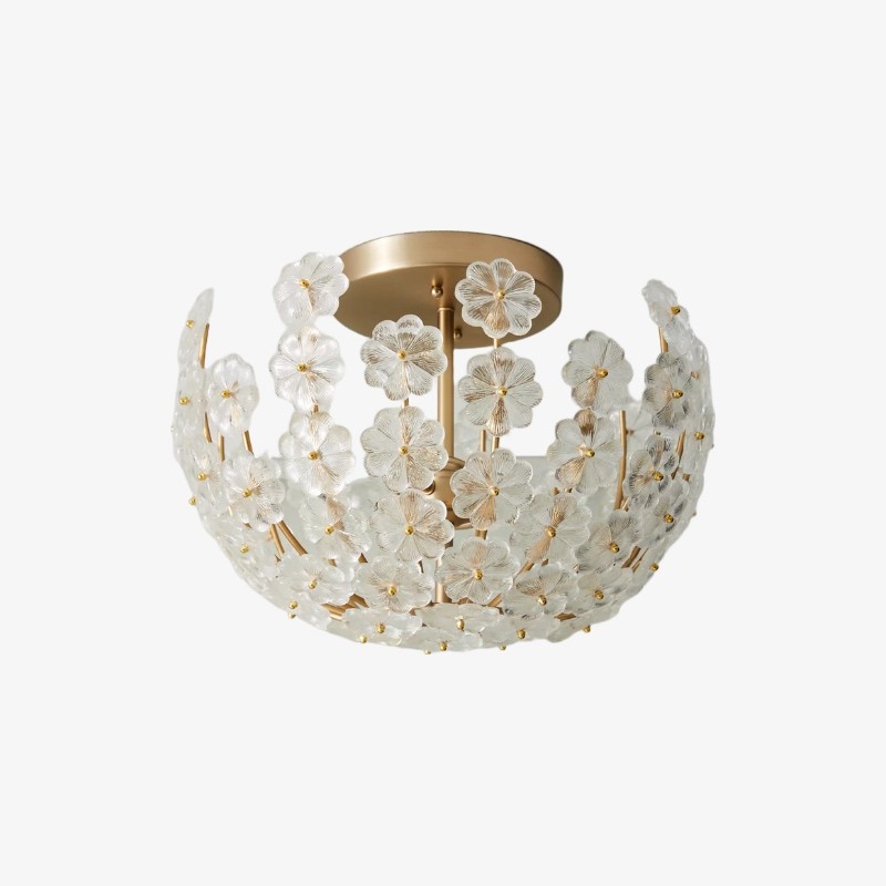Petala Artistic Metal Semi Flush Plafondlamp - Opvallende glazen armatuur voor thuisinterieurs HL1893