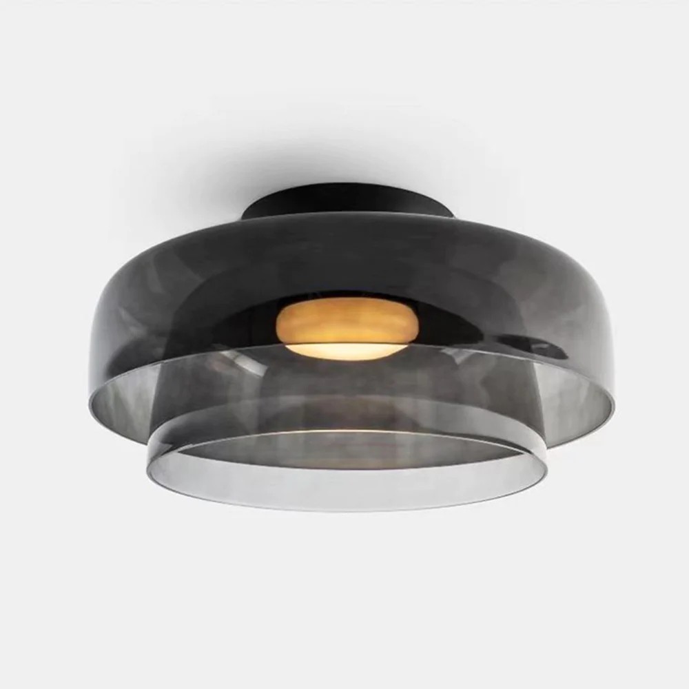 Scandinavische Glazen Schijf Plafondlamp - Noordse Macaron-stijl Lamp voor Woonkamers HL204