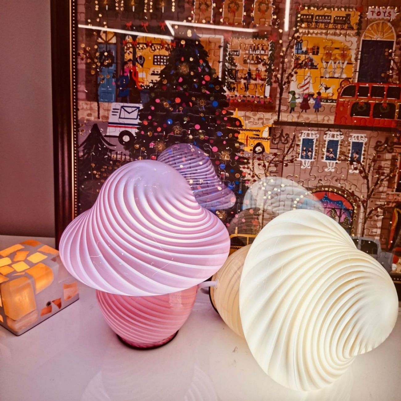 Mushroom LED Nachtlampjes Glazen Tafellamp HL25