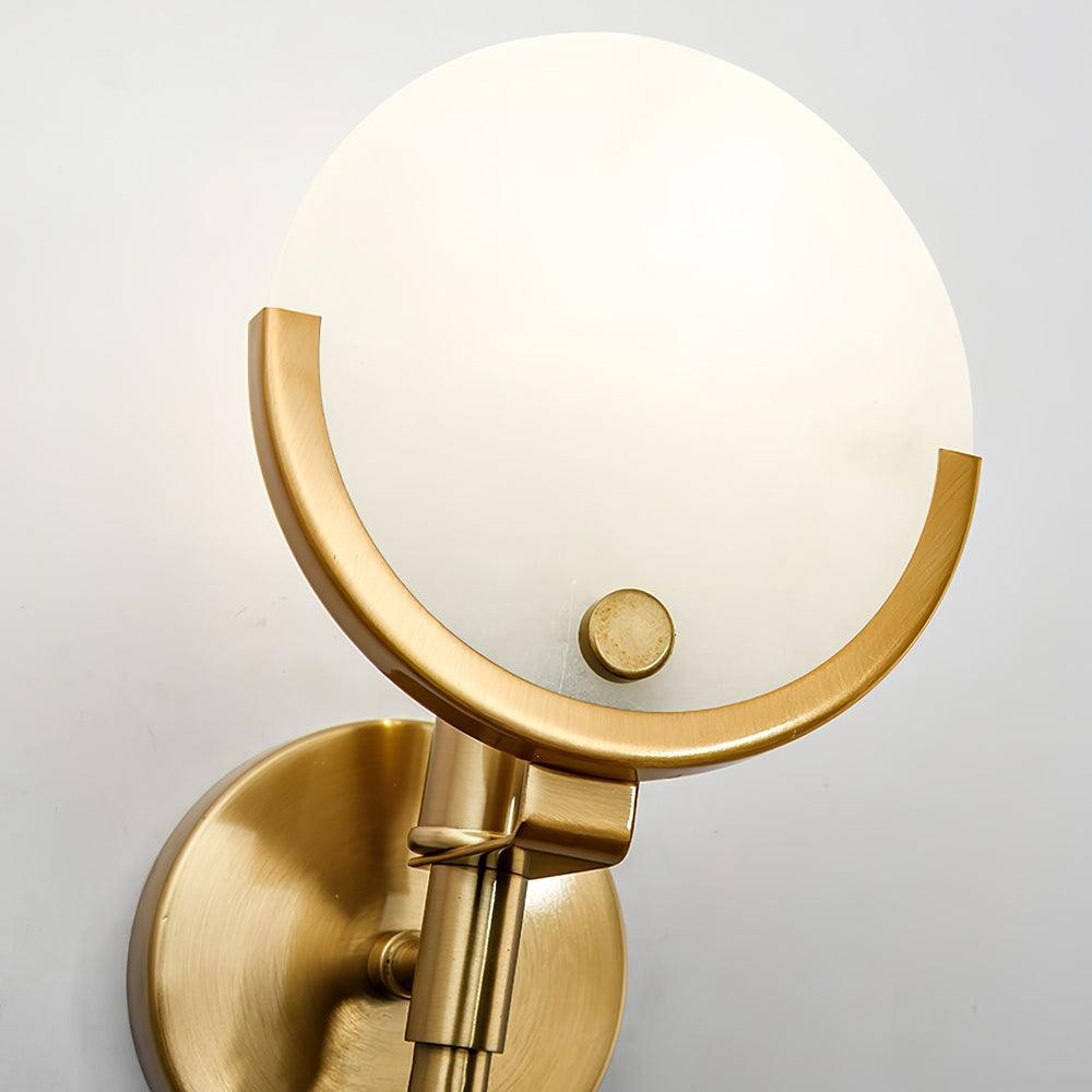 Metalen messing bolvormige slaapkamer wandlamp HL363