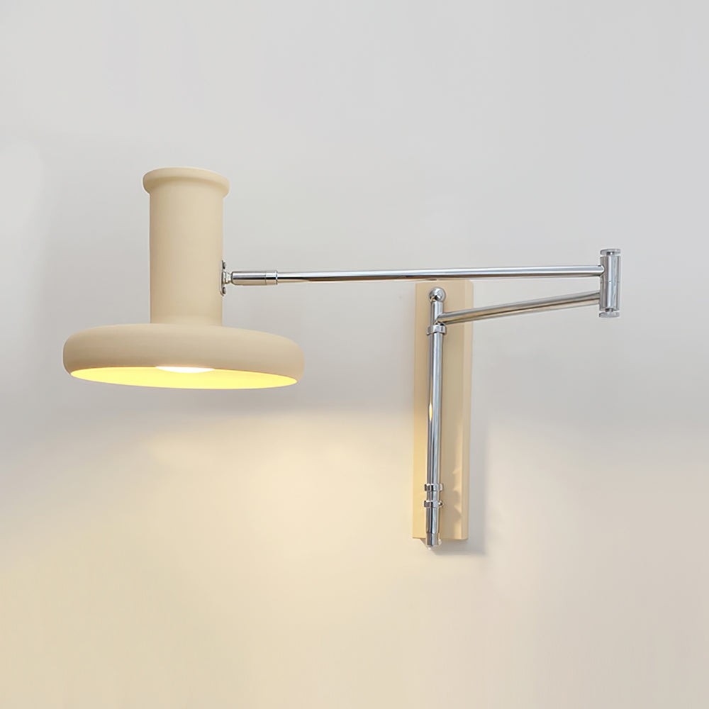 Moderne crèmekleurige metalen wandlamp met zwenkarm HL1089
