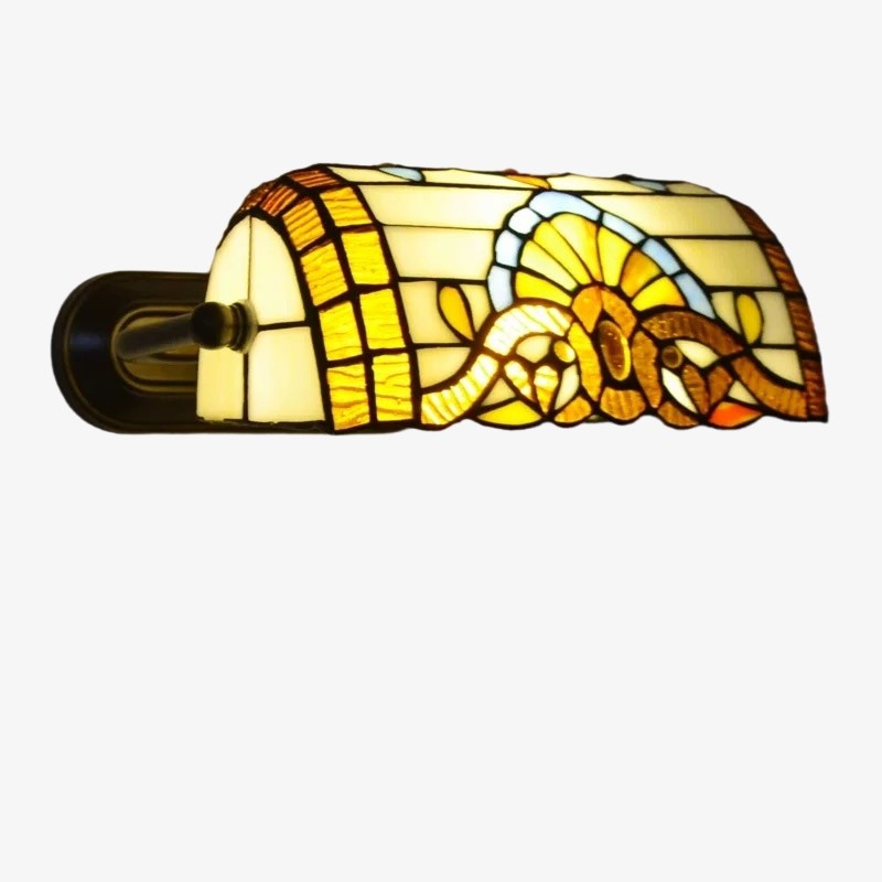 TF Tivanny Wandlamp met bloemenmotief en glas-in-lood - Tiffany-geïnspireerde wandlamp voor slaapkamer of hal HL3546