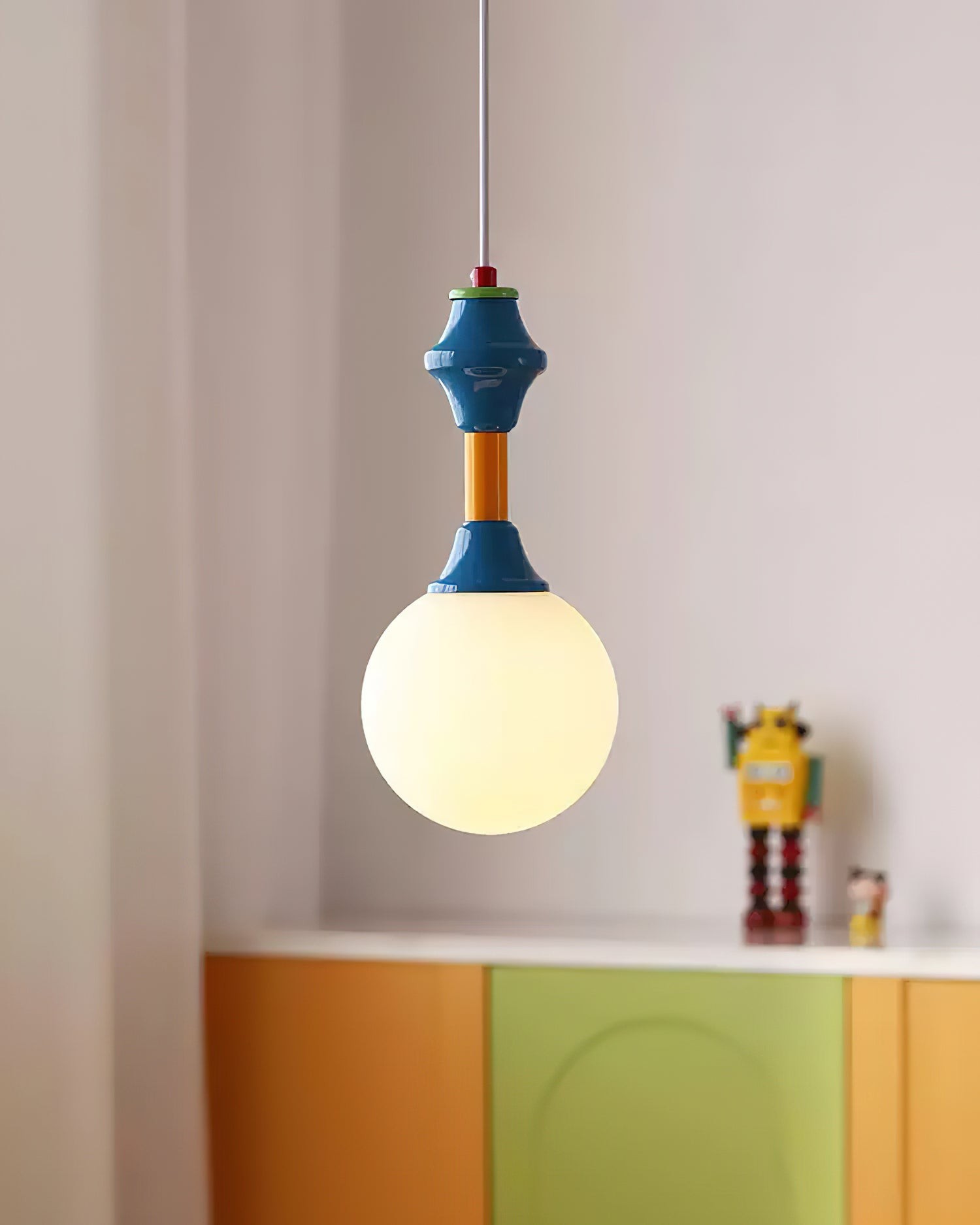 Franse blauw-witte sfeer hanglamp HL907