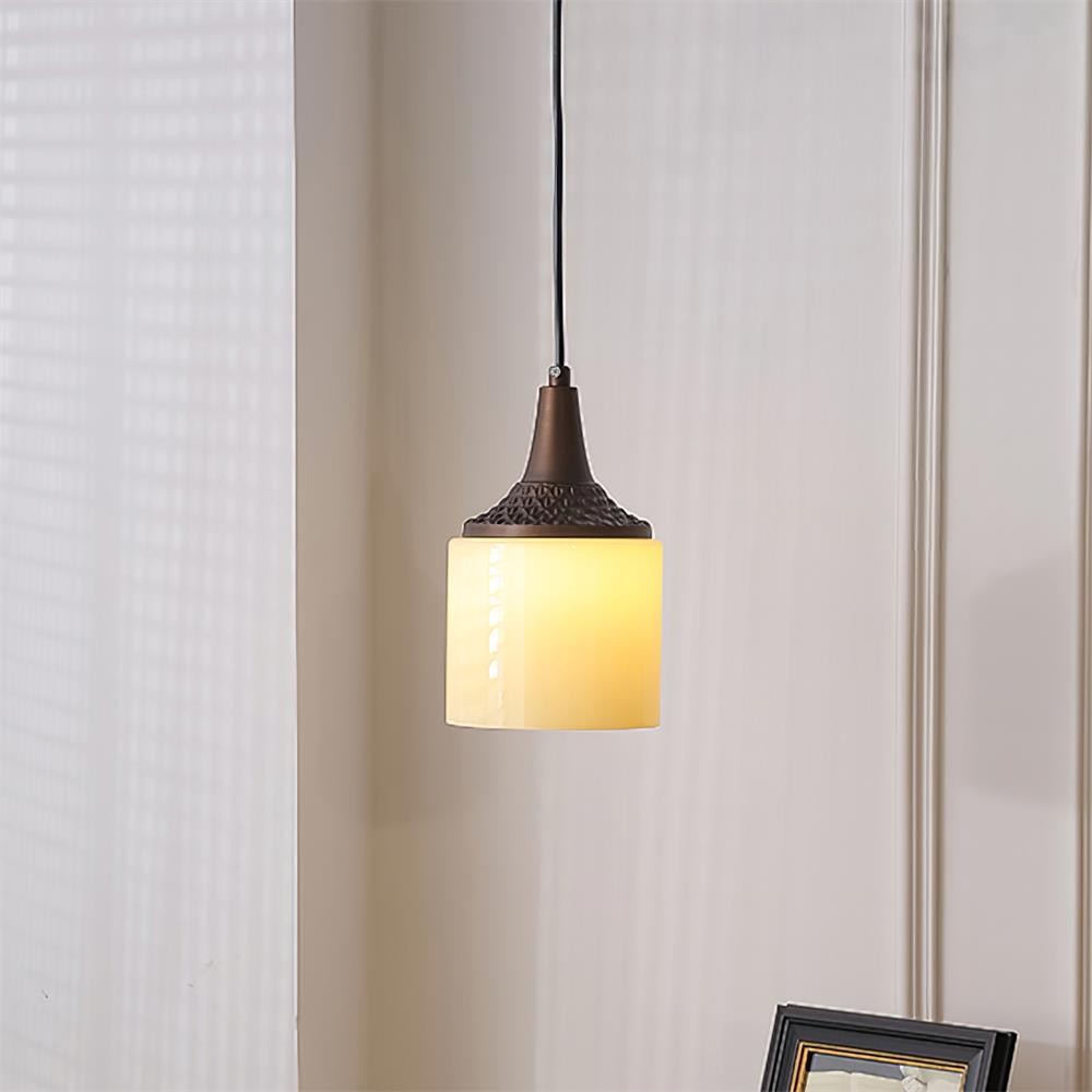Moderne eenvoudige crèmekleurige gladde kleine hanglamp HL451