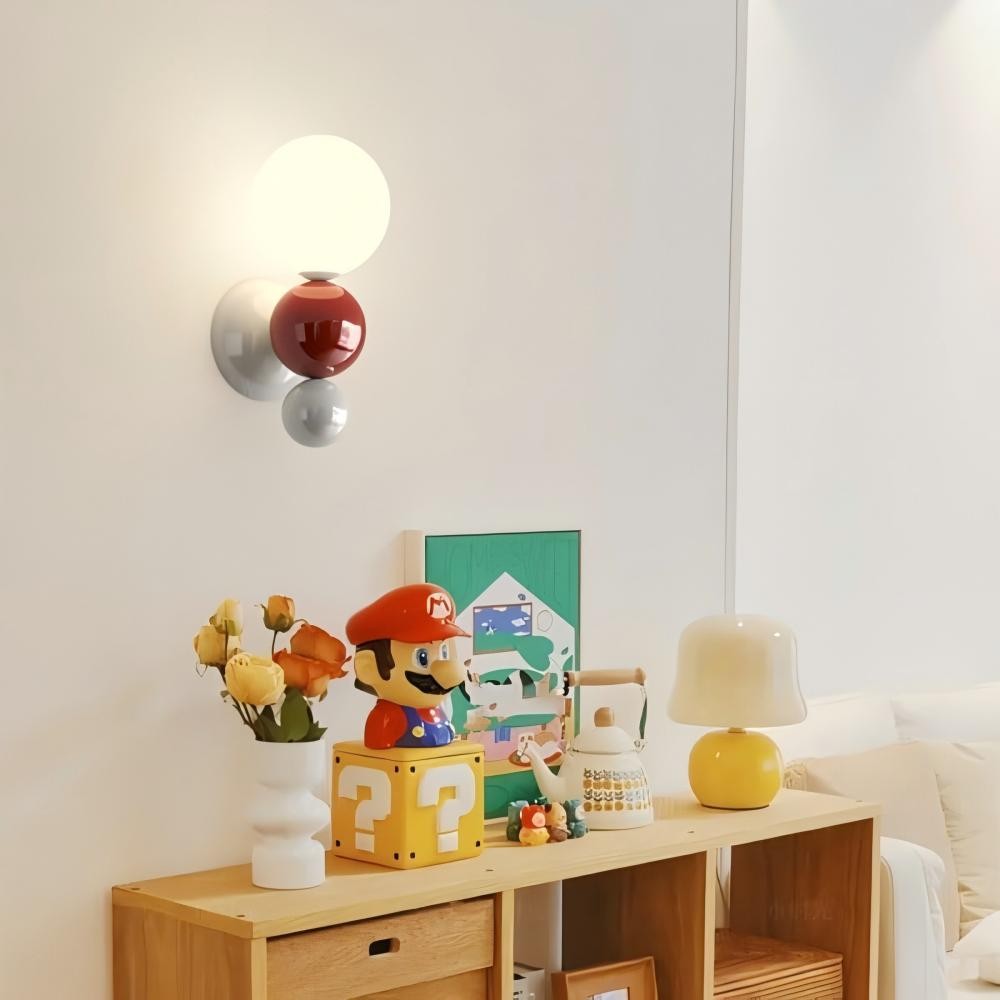 Kleurrijke Crèmekleurige Bolvormige Wandlamp HL321