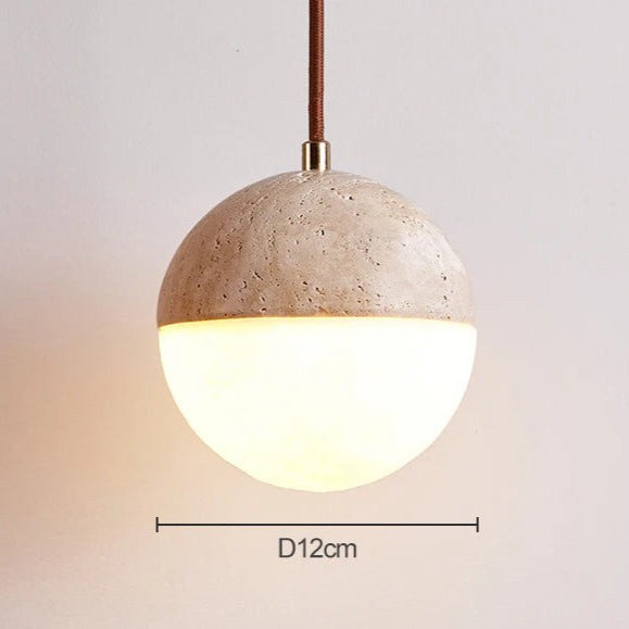 Hanglamp met travertinen bol HL3469