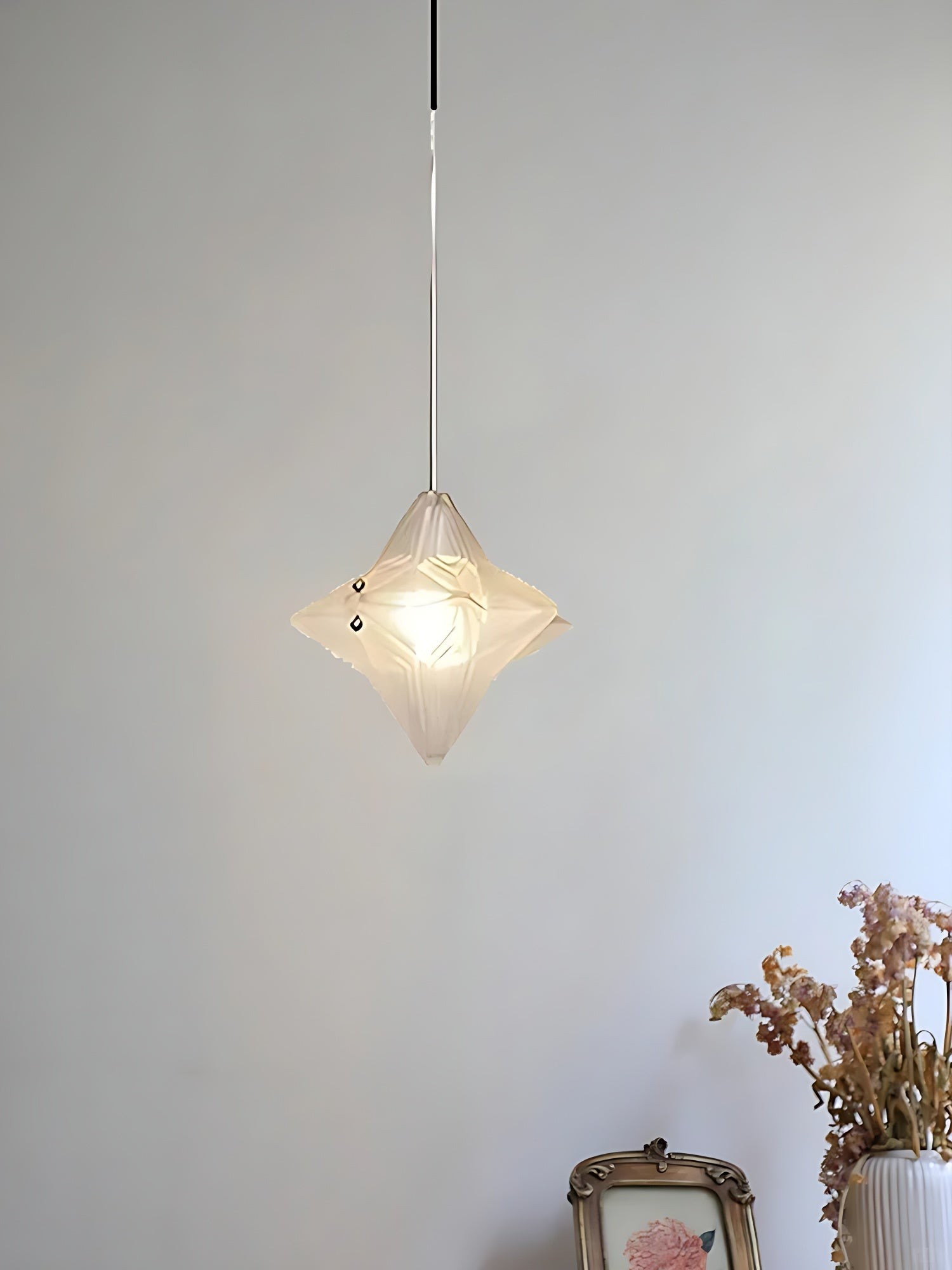 Art Deco Astris Elara Star hanglamp - hanglamp van matglas met geometrische stijl HL1792
