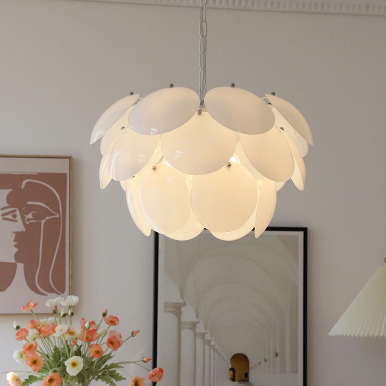 Luxe mode lichtgevende bloemblaadjes glazen kroonluchter HL581