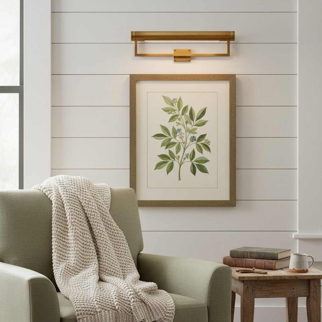 Aurix Schilderijlamp – Strakke, slanke wandlamp met metalen afwerking voor woonkamers en galerijen HL2376