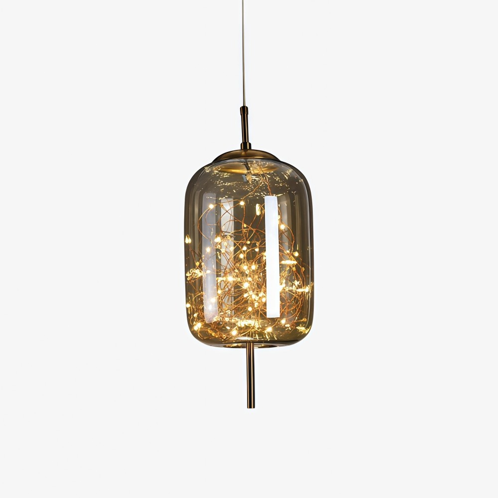 Scandinavische cilindervormige ovale glazen hanglamp HL479