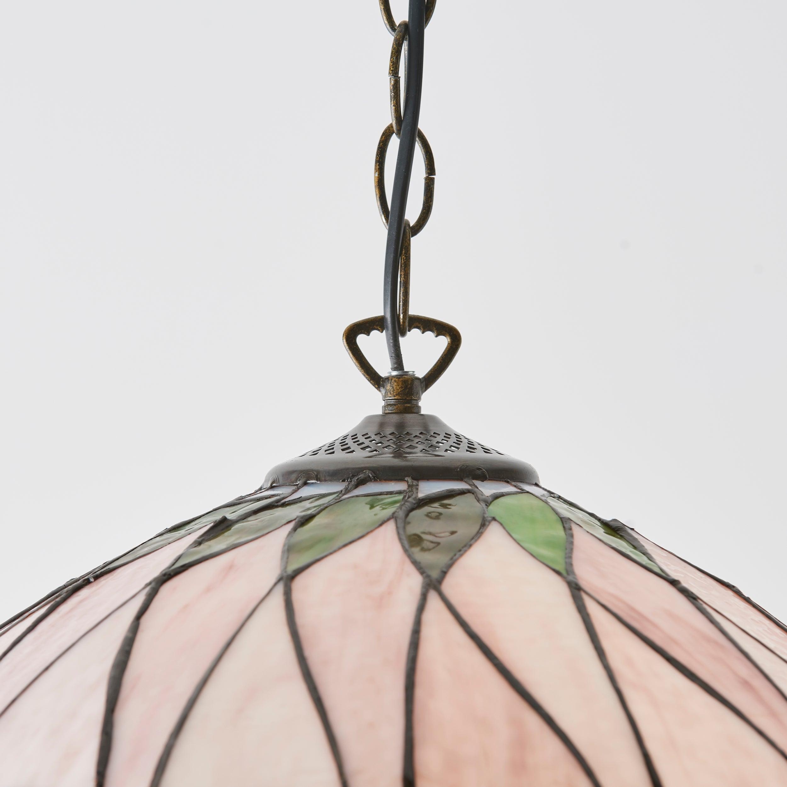 TF Hutchinson Tiffany glazen hanglamp met artistiek mozaïekdesign voor eet- en woonkamers HL2151
