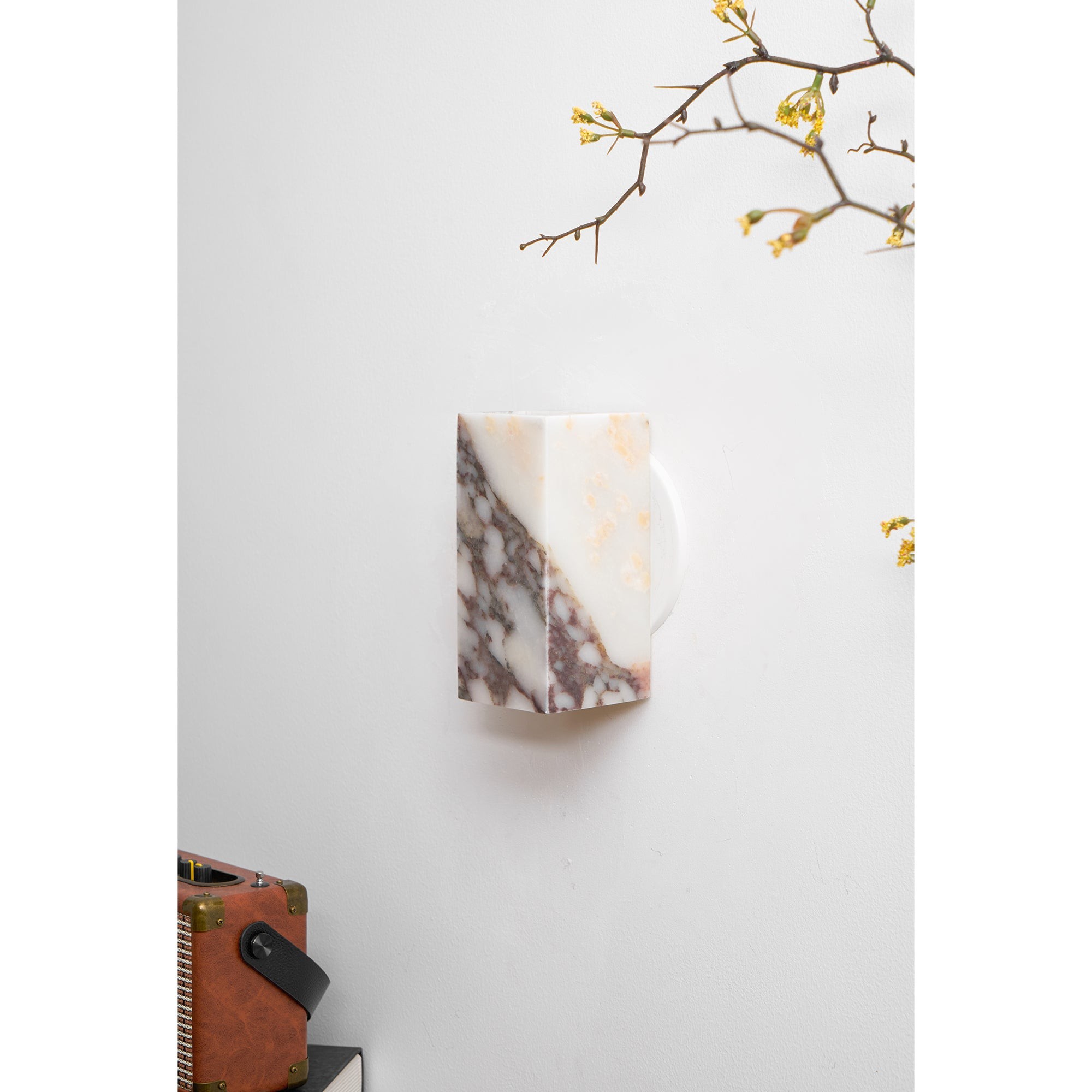Vierkante marmeren wandlamp HL3178