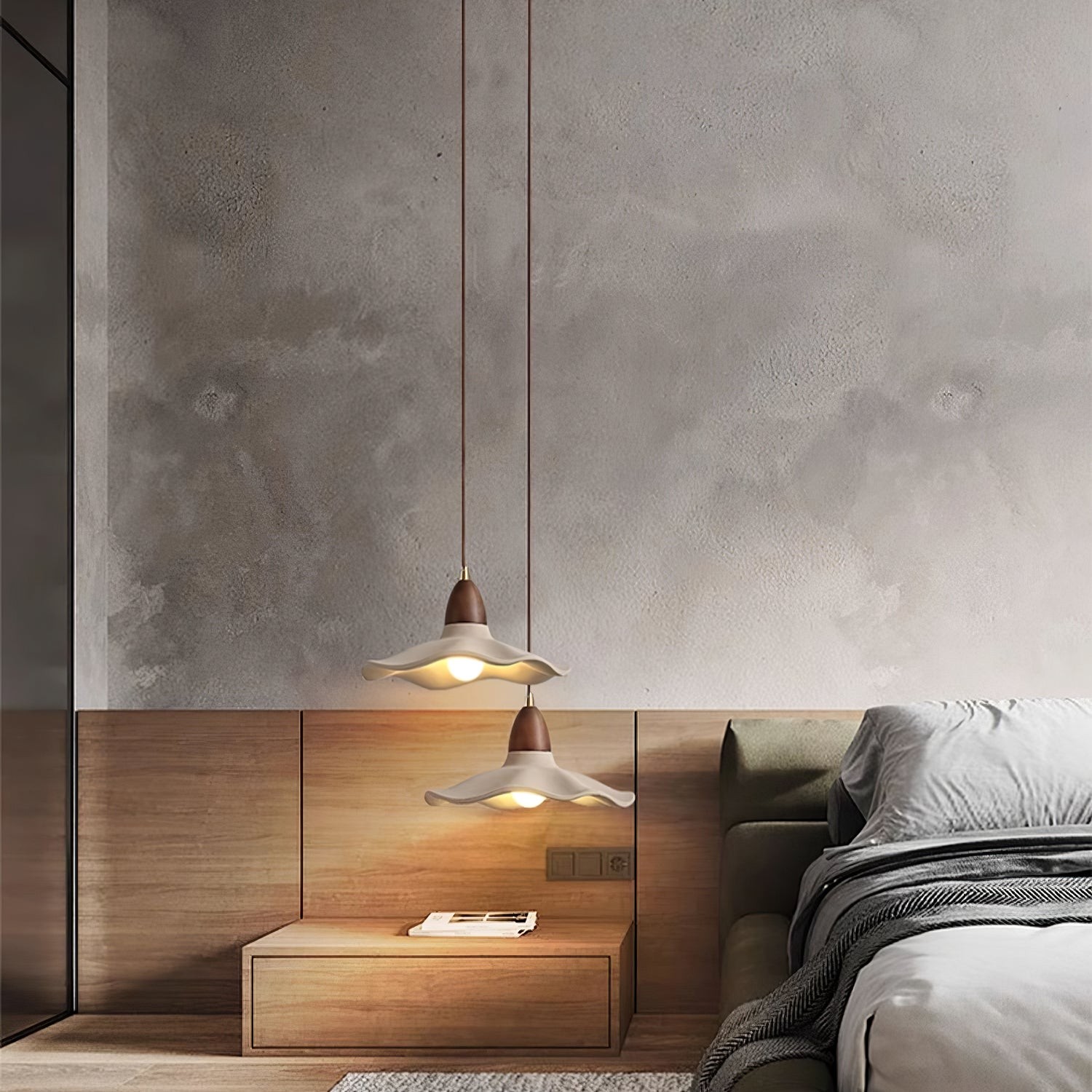 Japanse Wabi-Sabi Stijl Cement Wave Hanglamp HL502