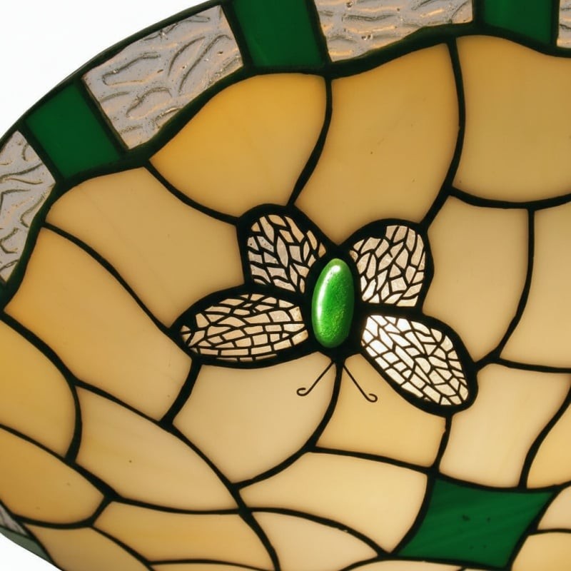 TF Butterfly hanglamp - Decoratieve hanglamp met glas-in-lood voor slaapkamer of hal HL2027