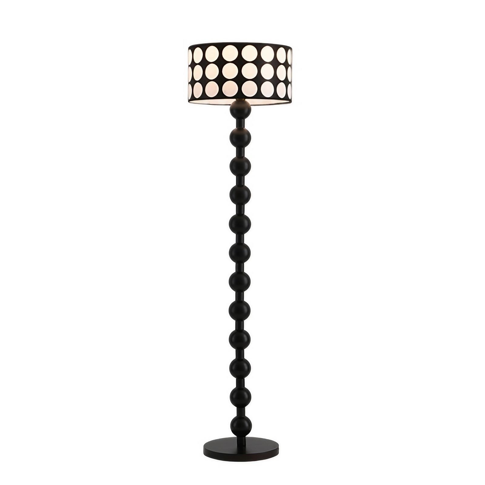 Retro Tafellamp met Stippenpatroon - Houten vloerlamp voor woonkamer HL1844