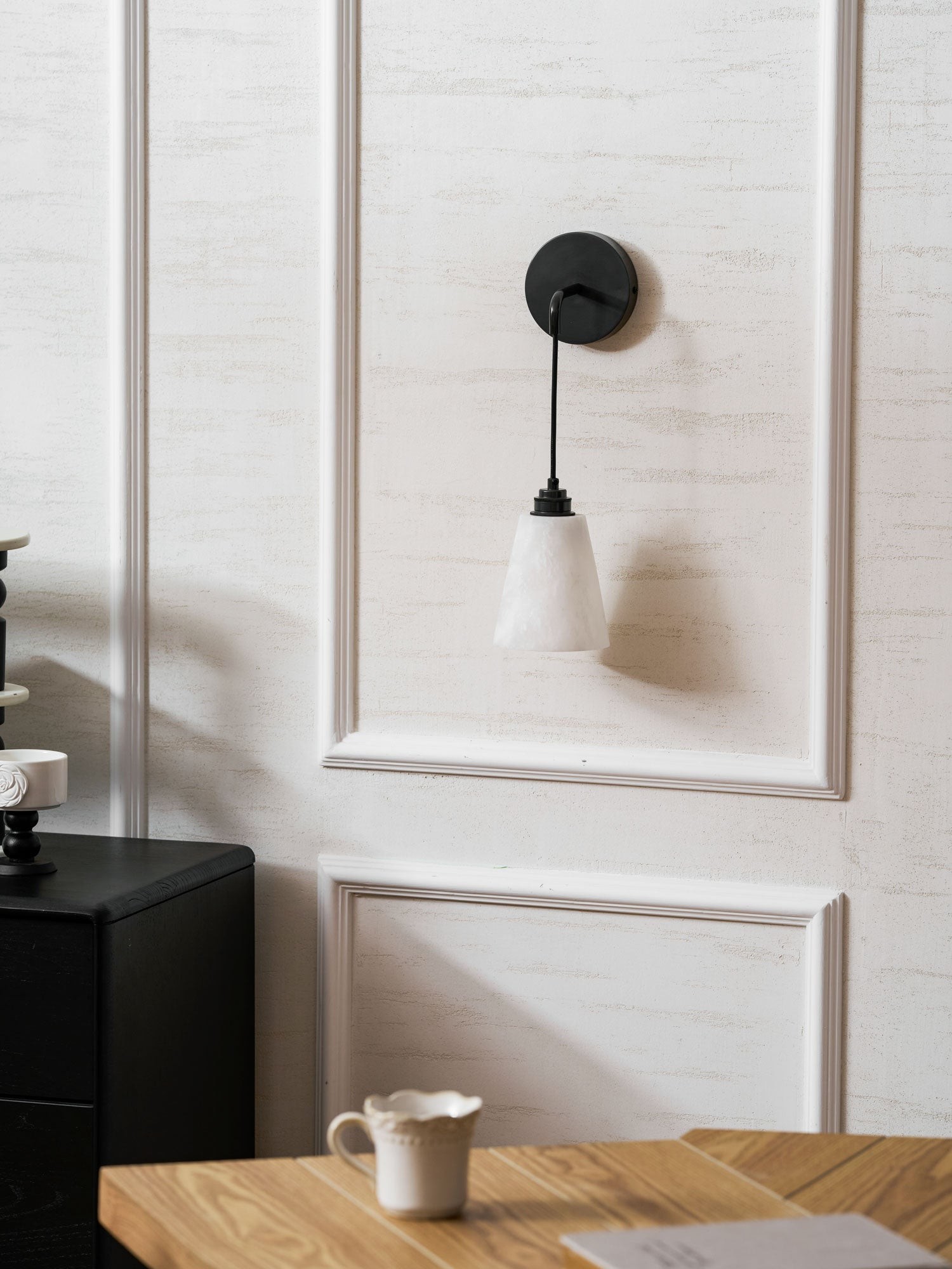Druppelvormige alabaster wandlamp HL2956