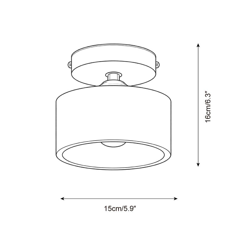 Plafondlamp met kraag van hout HL2788