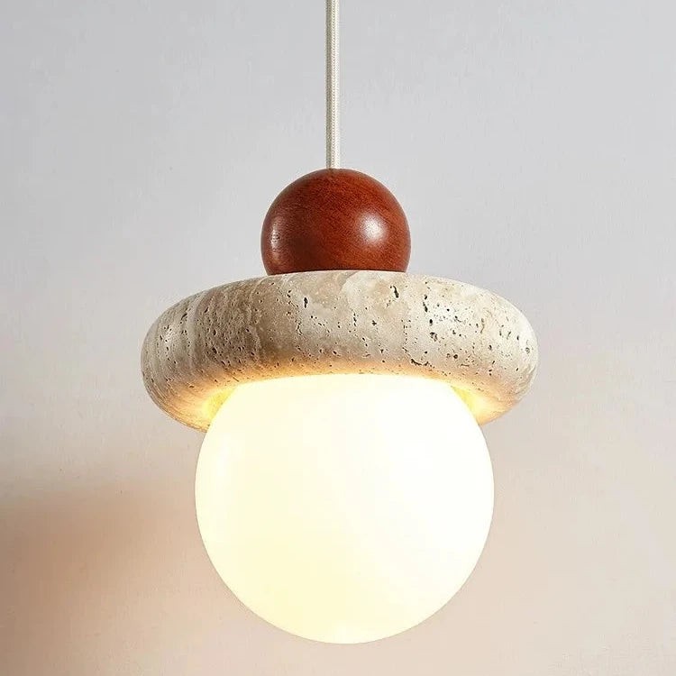 Crèmekleurige travertin hanglamp HL3479