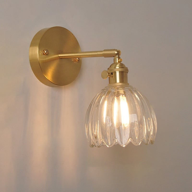 Vintage glazen bloemknop tulp wandlamp HL211