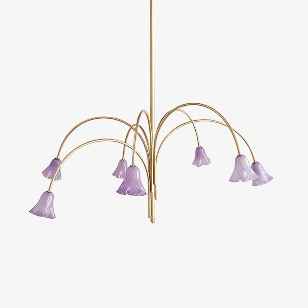 Bellina moderne romantische kroonluchter - botanisch lelie-ontwerp met glazen bloemen HL1642