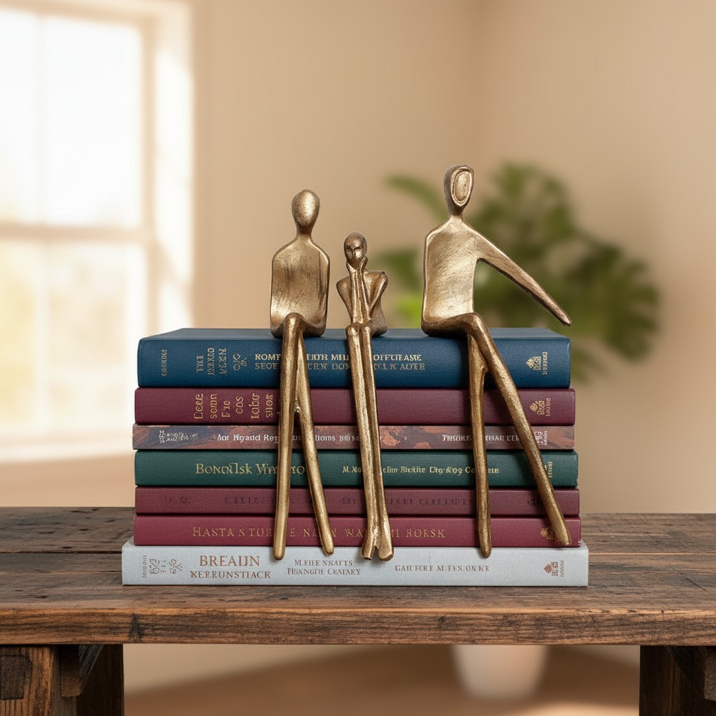 Floxo Lazy Dog en Abstracte Scandinavische Mensenfiguur Minimalistische Sculptuur voor Moderne Planken en Bureaus HL2521
