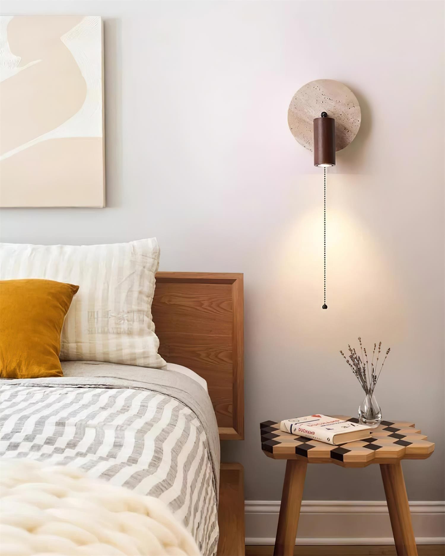 Vintage gele travertijn wandlamp HL712