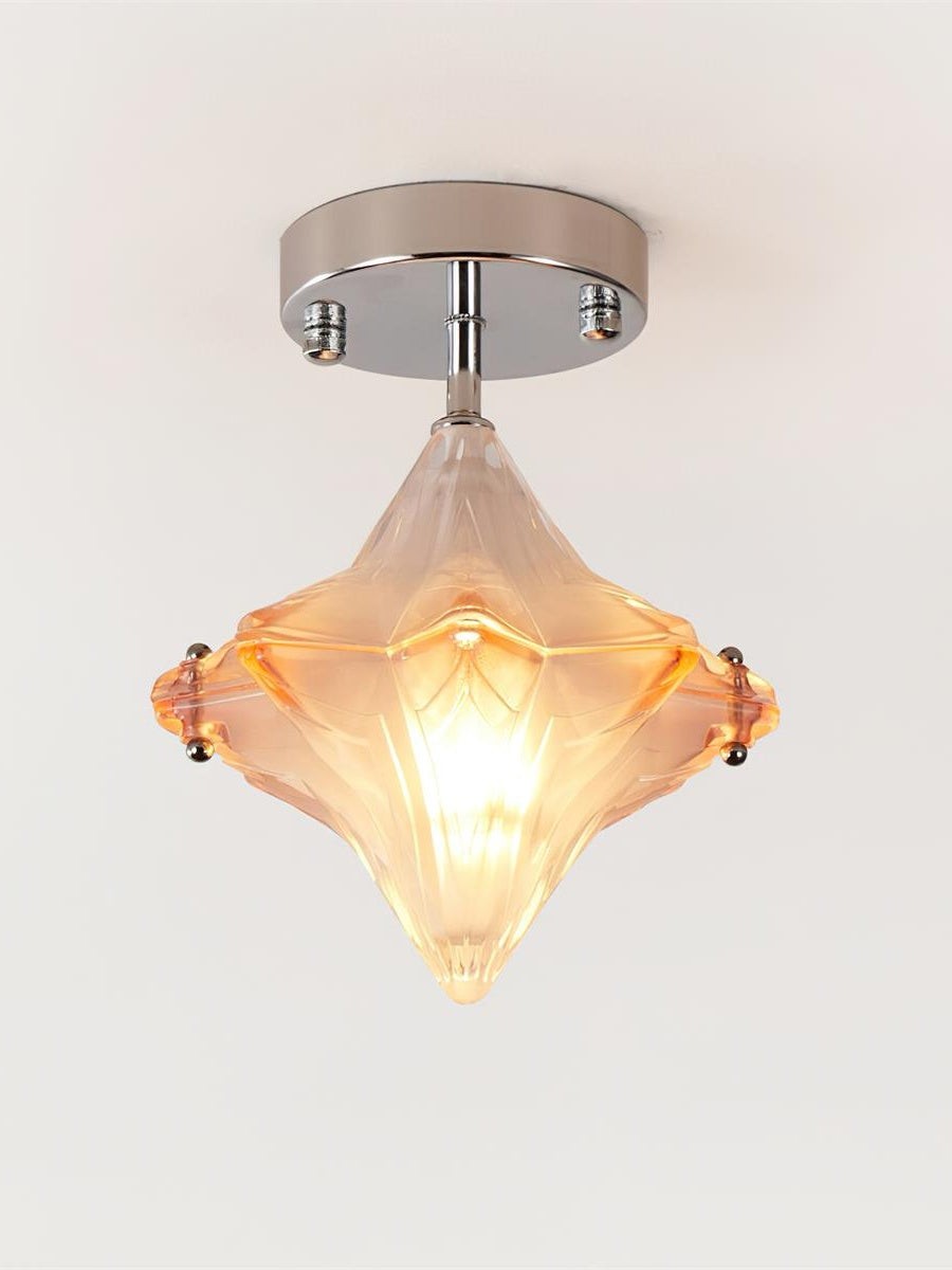 Art Deco Star Plafondlamp - Gematteerd glazen armatuur voor hal en entree - Astris Ceres HL1793