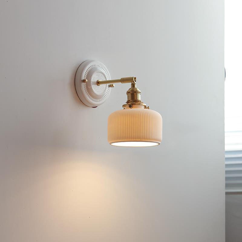 Vintage Japanse keramische messing wandlamp met 1 lamp HL1400