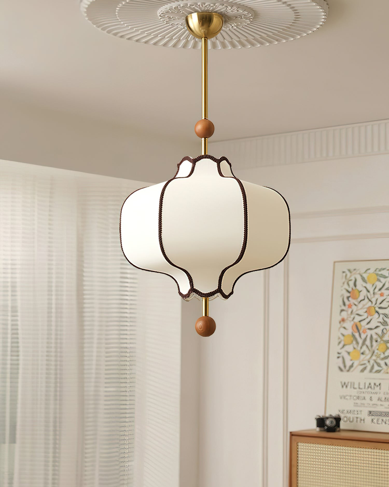 Vintage hanglamp van getextureerd textiel HL570