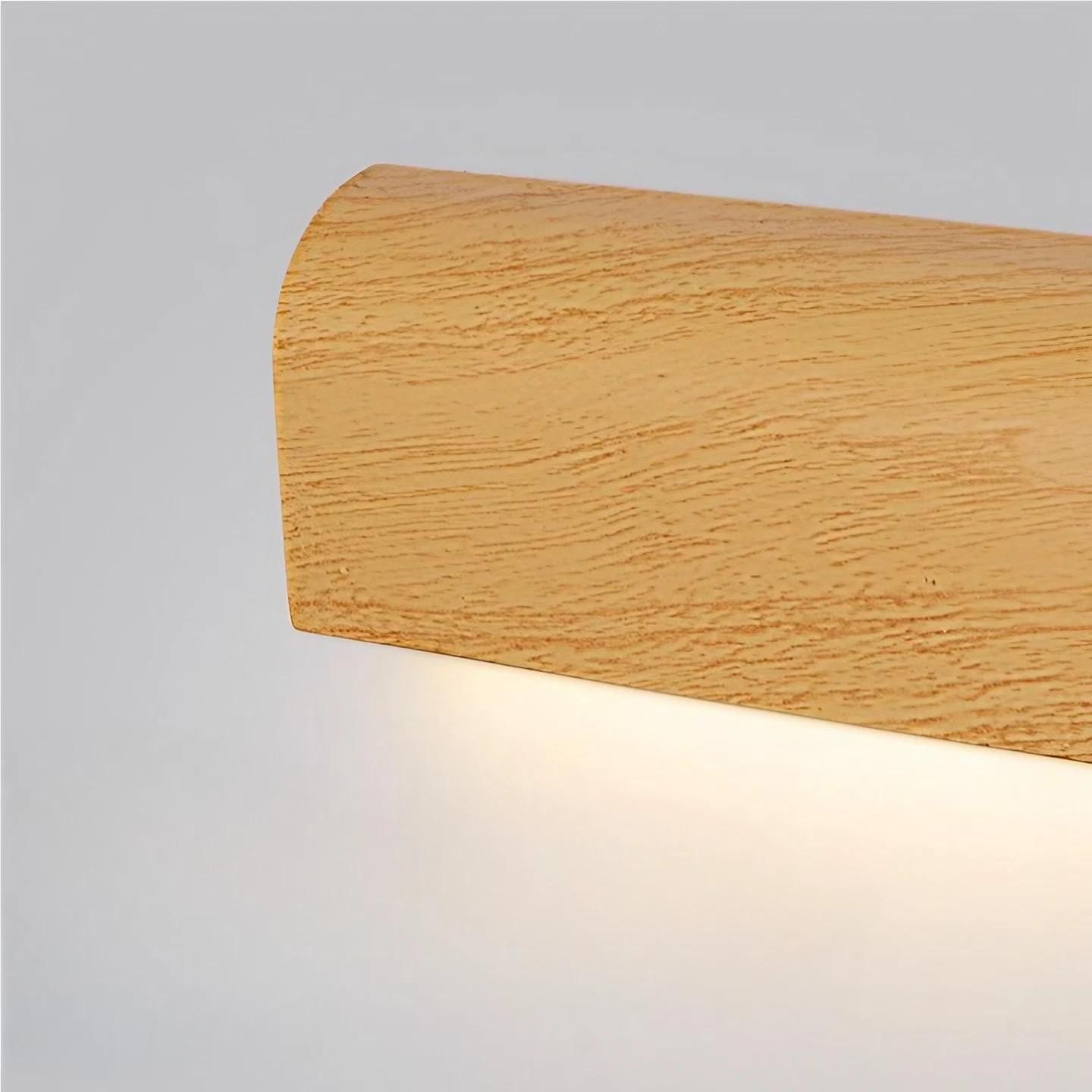 Rechthoekige LED wandlamp met houtnerfaluminium HL196